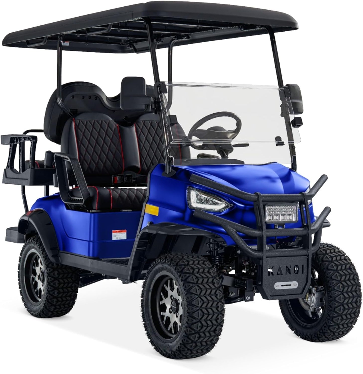 4 Passenger Electric Cart with Lithium Battery, 28 Mile Driving Range, Standard 120V Charging Port, 5,000 Watt Electric Motor, 4 Seats, Golf Cart, UTV, Electric Power Steering, Back Up Cam