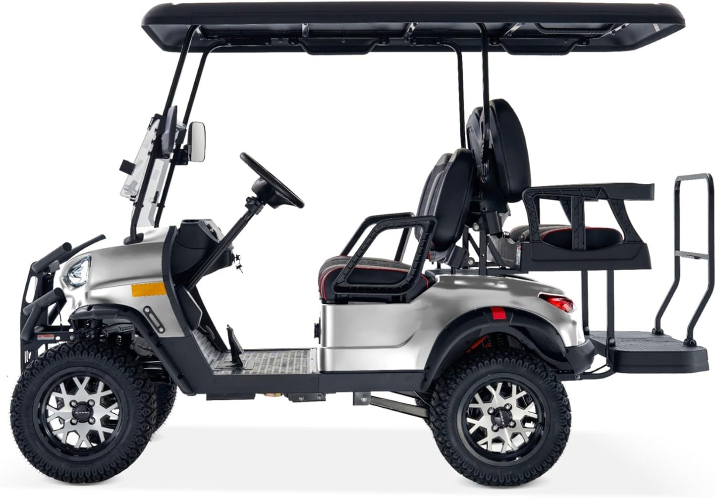 4 Passenger Electric Cart with Lithium Battery, 28 Mile Driving Range, Standard 120V Charging Port, 5,000 Watt Electric Motor, 4 Seats, Golf Cart, UTV, Electric Power Steering, Back Up Cam