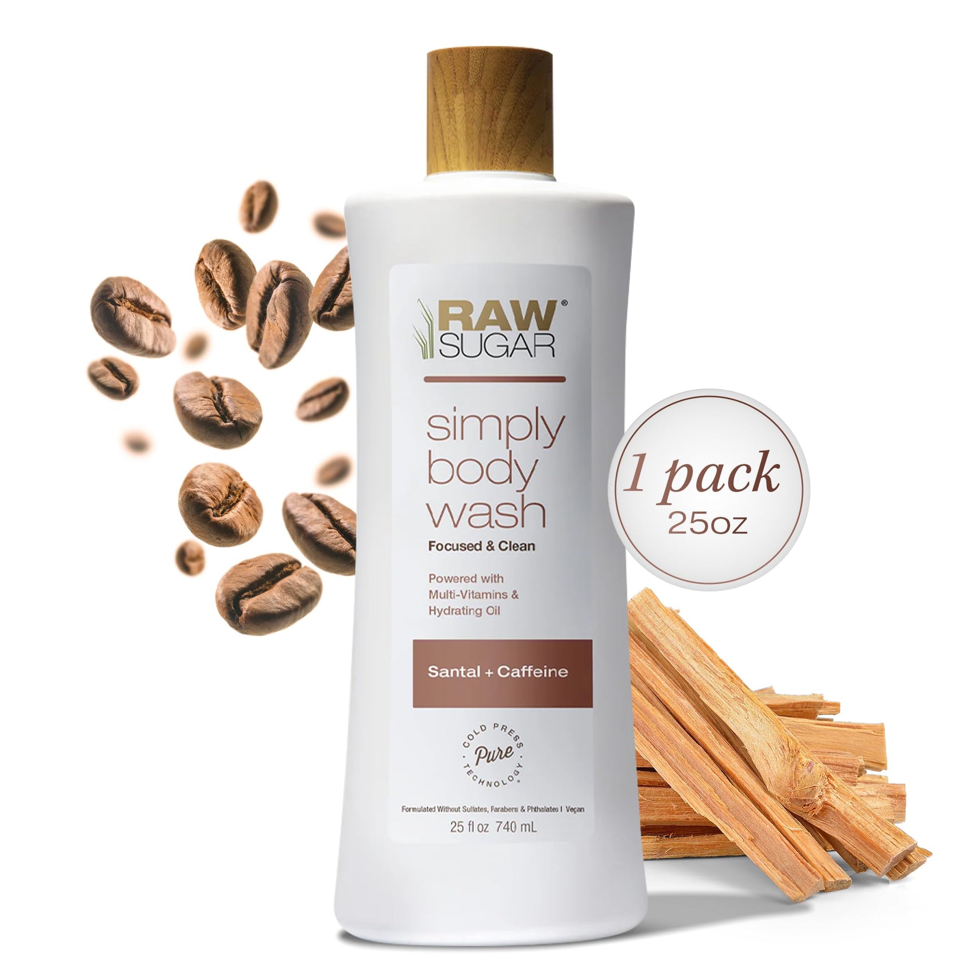 RAW SUGAR Simply Body Wash, Beach Rose + Coconut Milk + Shea (25 Fl Oz, Pack of 3) Sensitive Skin Bath Soap, Formulated without Sulfates & Parabens…