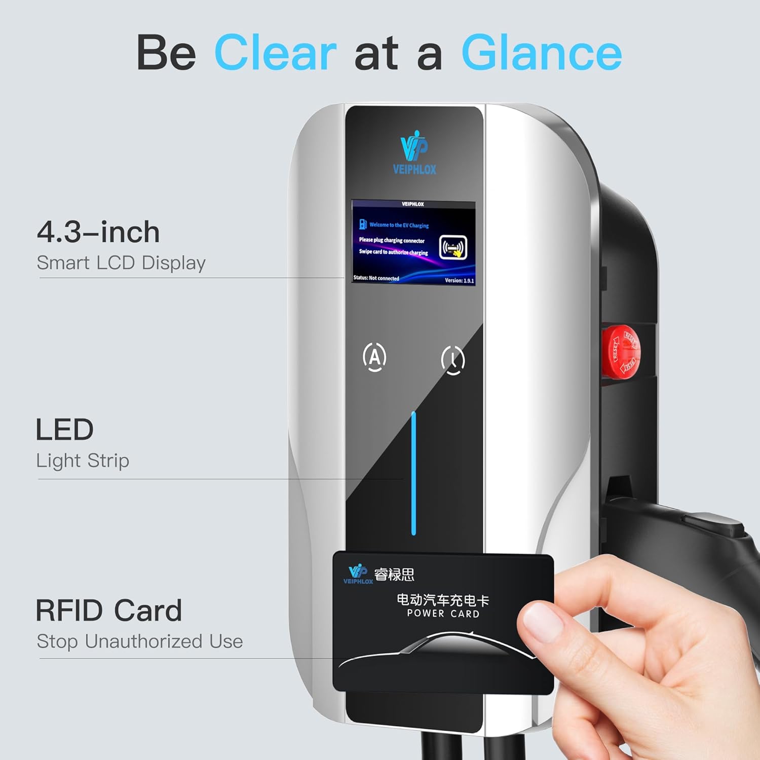 Level 2 EV Charger J1772 Fast Charging,EV Chargers for Home 40 Amp-Smart Display,Electric Car Charger 240V,Electric Vehicle Charging Stations Outdoor/Indoor,Charge Point NEMA 14-50 Home Flex, 25ft