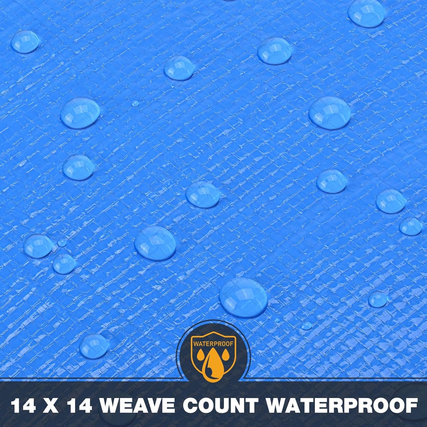 Tarp 10x12 Feet 14 Mil Heavy Duty Waterproof Tarp, Large Multipurpose Cover with Brass Grommets and Reinforced Edges, UV Resistant Thick Poly Tarps for Outdoor Camping Tent Pool Car, Blue