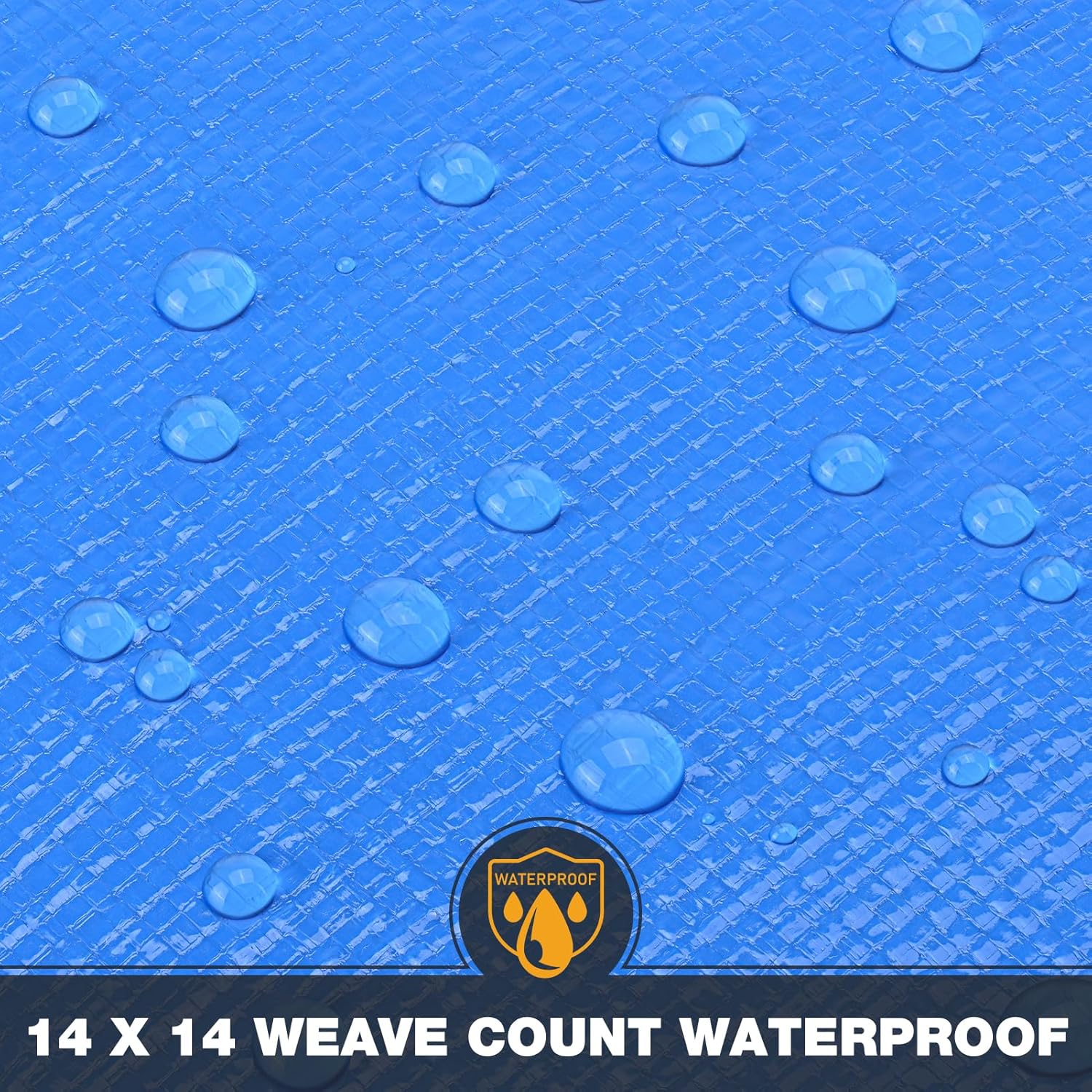 Tarp 10x12 Feet 14 Mil Heavy Duty Waterproof Tarp, Large Multipurpose Cover with Brass Grommets and Reinforced Edges, UV Resistant Thick Poly Tarps for Outdoor Camping Tent Pool Car, Blue