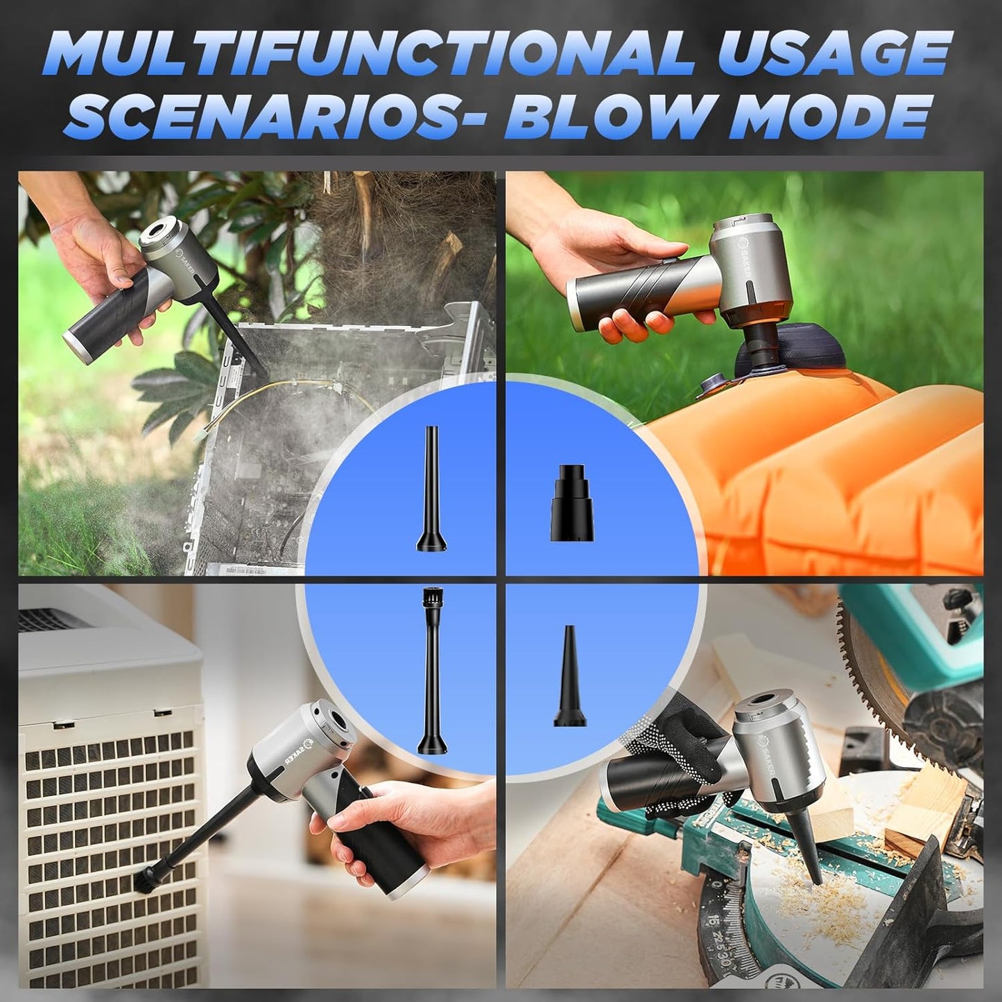 Saker Handheld Car Vacuum Portable Cordless17000PA Mini Vacuums Rechargeable Foldable Vacuum Cleaner with Brushless Motor for Gifts Home,Office Pet and Father's Day HL132 Black