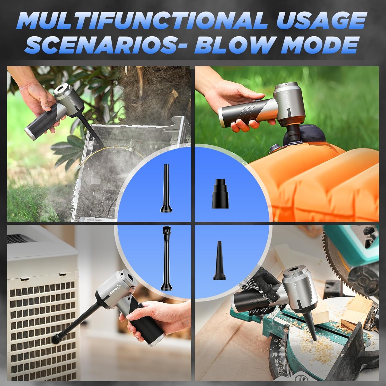 Saker Handheld Car Vacuum Portable Cordless17000PA Mini Vacuums Rechargeable Foldable Vacuum Cleaner with Brushless Motor for Gifts Home,Office Pet and Father's Day HL132 Black